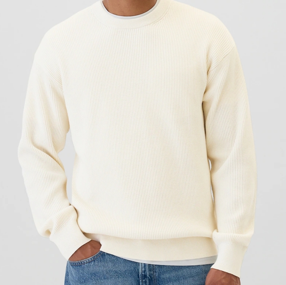 Gap Factory Oversized Fisherman Sweater, Ivory, Size Medium, New With Tags